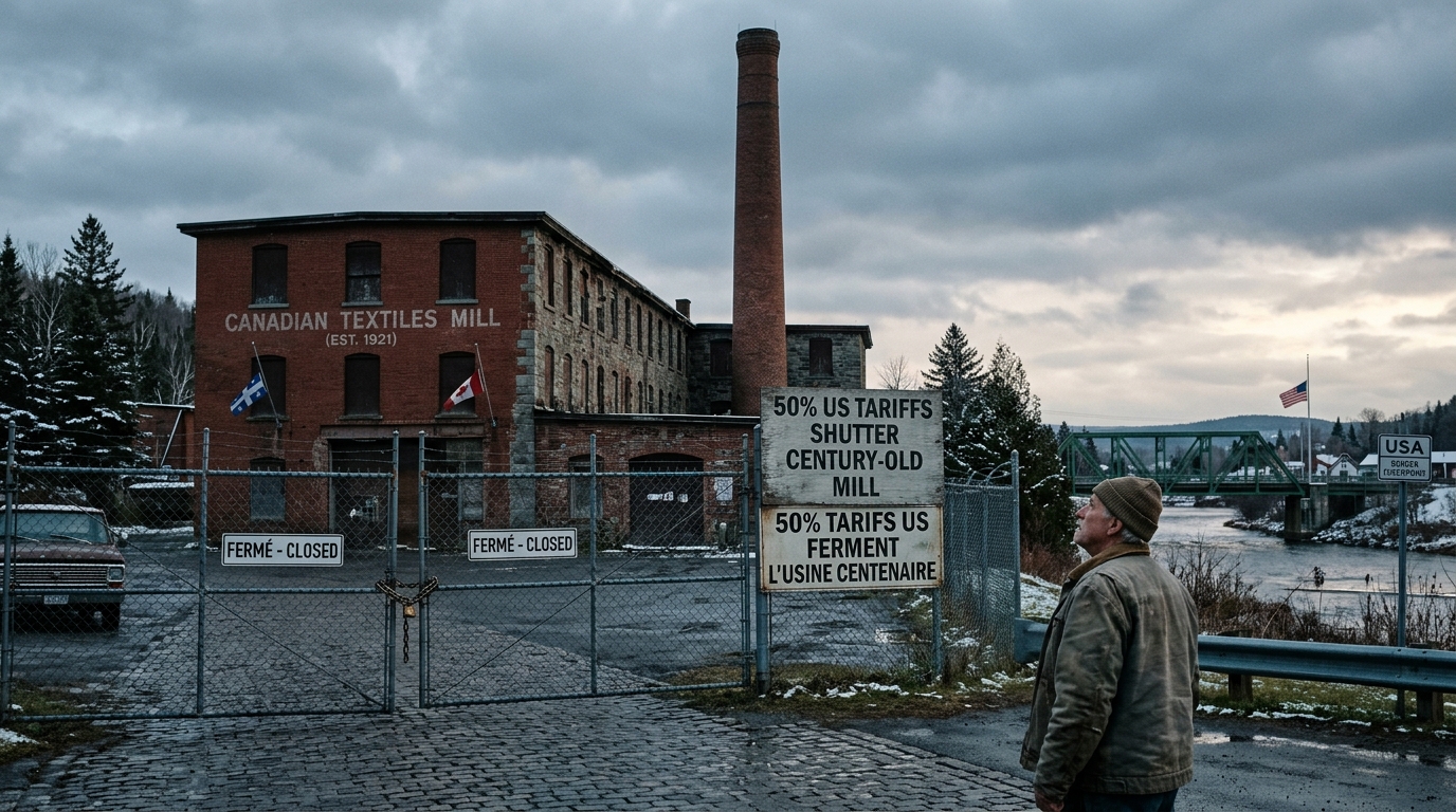 US 50% Tariffs Shutter Century-Old Mill in Quebec Border Town